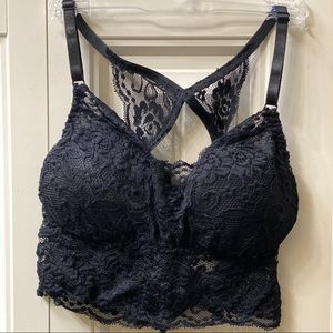 Black Lace Trimmed Racerback Bralette